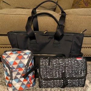 Skip hop diaper bag and accessories bundle